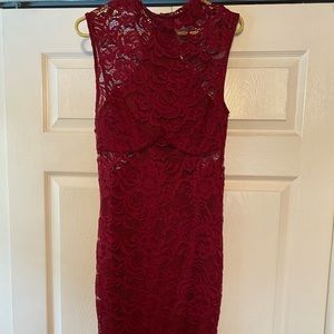 Women’s red knee length dress. Size large